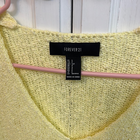 Forever 21 Yellow V-Neck Sweater. Size S. - Picture 2 of 5